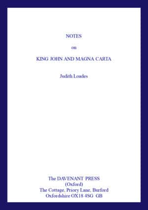 Notes on King John and the Magna Carta