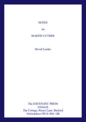Notes on Martin Luther